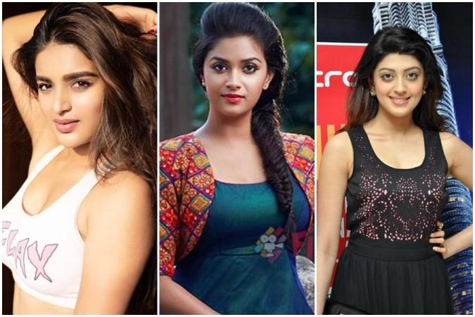 Niddhi Agerwal, Keerthy Suresh, Pranitha Subhash. Niddhi Agerwal, Keerthy Suresh, Pranitha Subhash
