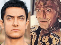 Amrish Puri and Aamir Khan