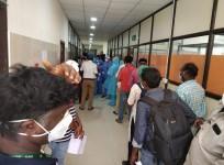 journalists waiting to do the tests. twitter