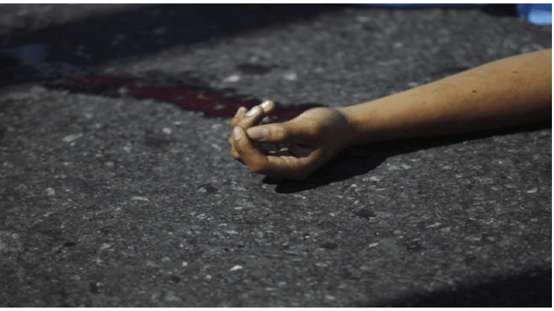 teenage boy killed by an axe. representational
