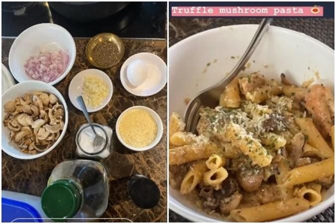 The pictures that Samantha shared on Instagram. Samantha Cooks Pasta