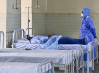 covid patient in a hospital
