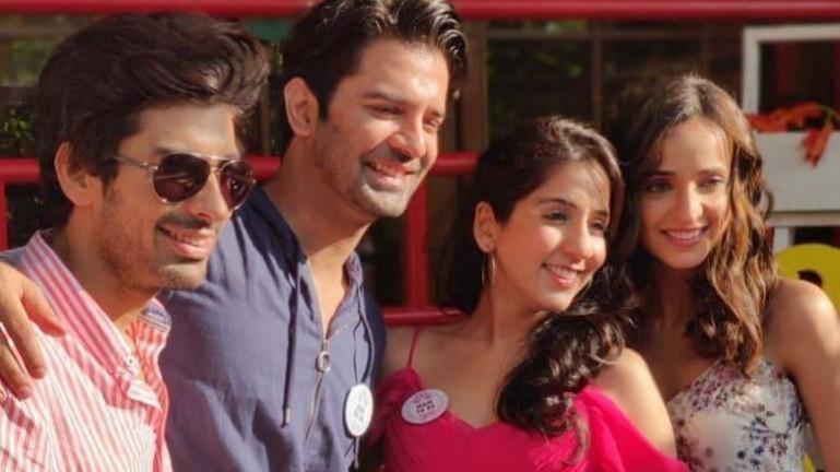 Barun Sobti with wife and Sanaya Irani