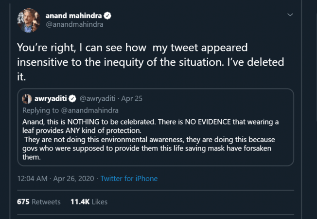 Anand Mahindra's controversial tweet
