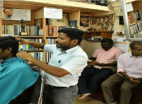 a barber shop in Tamil Nadu. representational