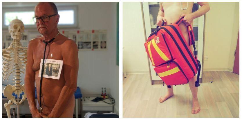 On its website, the group posted series of pictures: When we run out of what little we have, we look like this. German doctors