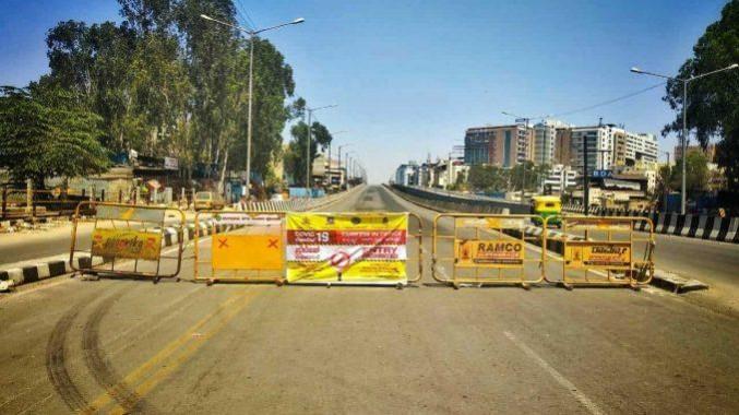 road blocked in Bengaluru