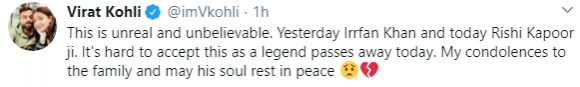 virat kohli tweet rishi kapoor