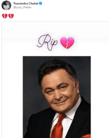 yuzvendra chahal on rishi kapoor