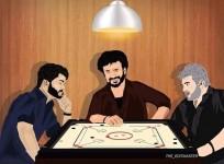 Vijay, Rajinikanth and Ajith Play Carrom