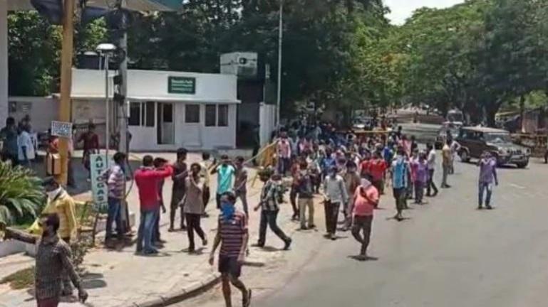 Migrants gathering in Chennai Chennai