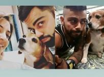 anushka sharma virat kohli with their dog