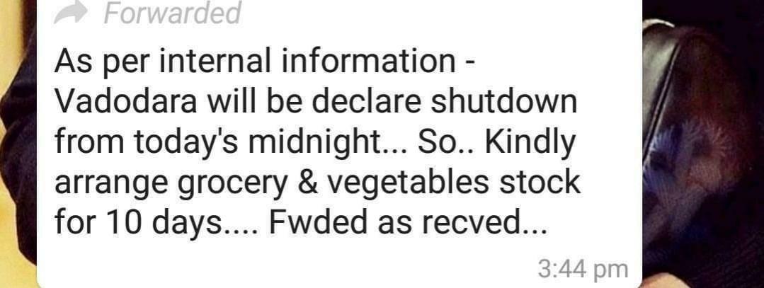 Vadodara is not imposing a total lockdown on the lines of Ahmedabad, Surat Coronavirus lockdown