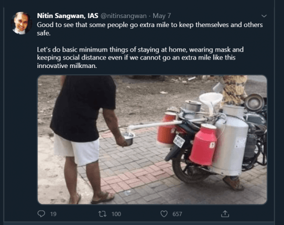 Nitin Sangwan IAS tweet on milkman