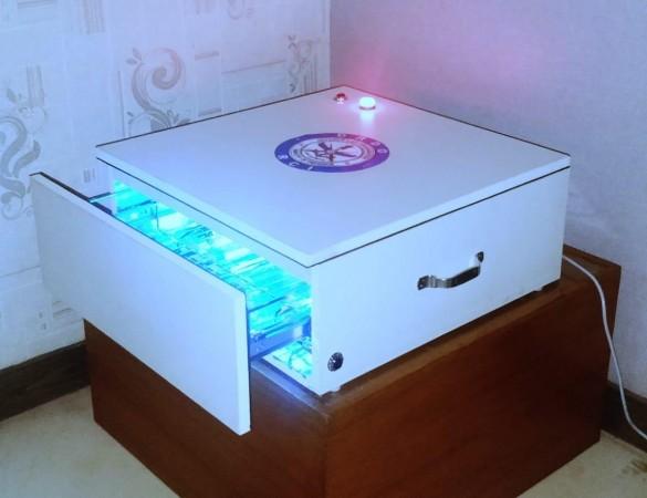 Hyderabad: Research Centre Imarat (RCI), a premiere laboratory of DRDO based has developed an Automated Contactless UVC Sanitization Cabinet called DRUVS (Defence Research Ultraviolet Sanitizer) which has been designed to sanitize the Mobile phones, iPads, Laptops, Currency Notes, Cheque leafs, Challans, Passbooks, Paper, Envelopes etc, in Hyderabad on May 10, 2020. (Photo: IANS) Hyderabad: Research Centre Imarat (RCI), a premiere laboratory of DRDO based has developed an Automated Contactless UVC Sanitization Cabinet called DRUVS (Defence Research Ultraviolet Sanitizer) which has been designed to sanitize the Mobile phones, iPads