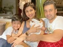 Shilpa Shetty, son Viaan, daughter Samisha, husband Raj Kundra