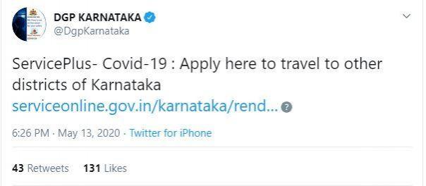 Karnataka DGP tweet
