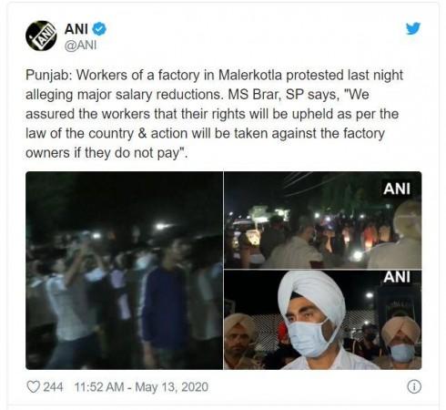 Malerkotla mill labourers protest