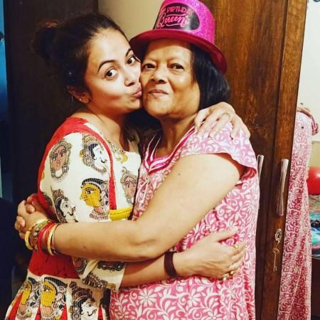 Devoleena Bhattacharjee with her mother Devoleena Bhattacharjee