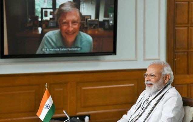 PM Modi interacts with Bill Gates via video conferencing, discusses ...