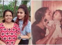 Nayanthara with his Mother Omana Kurian