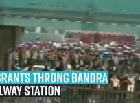 Migrants throng bandra railway station in hope of catching a train home