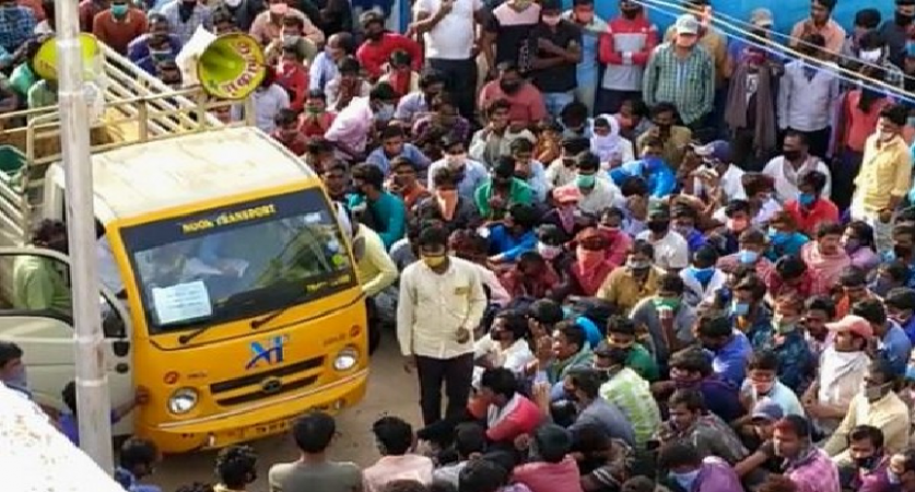 Sanitary workers displaced by the Ukkadam flyover project continue to live in temporary shelters migrant workers gather in Coimbatore