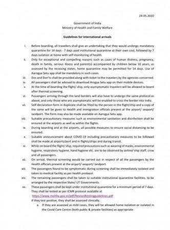 guidelines for international arrivals guidelines for international arrivals