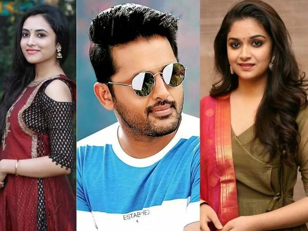 Collage of Priyanka Arul Mohan, Nithiin and Keerthy Suresh's pics. Andhadhun remake