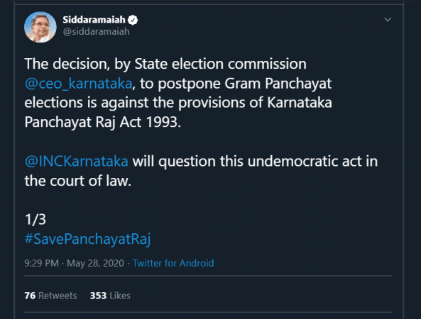 Siddaramaiah slams the decision on postponing panchayat elections Siddaramaiah slams the decision on postponing panchayat elections