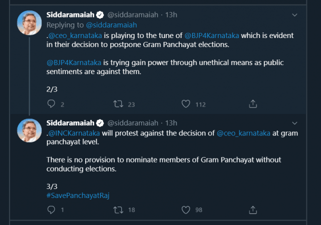 Siddaramaiah slams the decision on postponing panchayat elections Siddaramaiah slams the decision on postponing panchayat elections