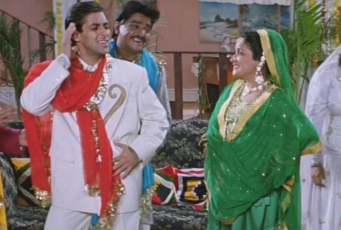 Salman Khan, Himani Shivpuri in Hum Aapke Hain Kaun Salman Khan, Himani Shivpuri