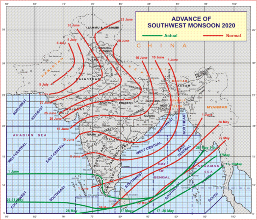 Onset of Southwest Monsoon over Kerala. Southwest Monsoon Kerala