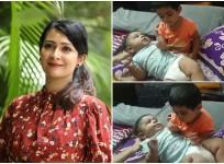 Radhika Pandit with her kids