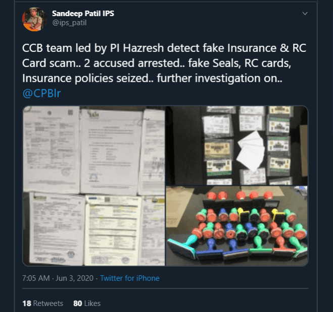 bengaluru police bust fake seals, RC cards bengaluru police bust fake seals, RC cards