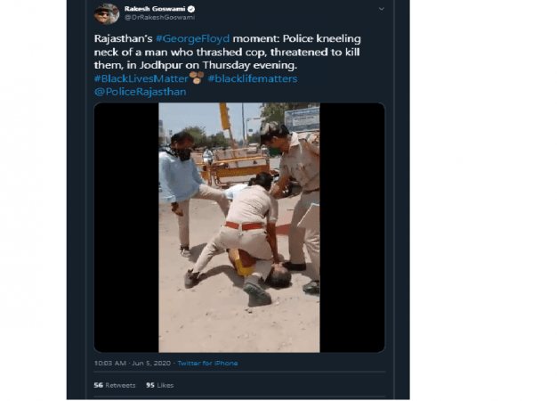 jodhpur police thrashes man not wearing mask jodhpur police thrashes man not wearing mask