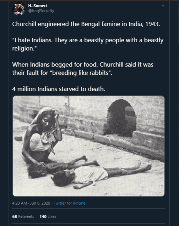 tweets on Winston Churchill and Bengal famine tweets on Winston Churchill and Bengal famine