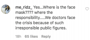 Comment on Saif not wearing mask