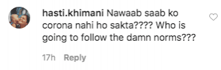 Comment on Saif not wearing mask 3