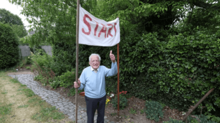So far he has raised just over 6,000 euros (Rs 5,16,600), according to Marlies Vanderbruggen of Leuven University, and has covered about one third of the distance of a marathon. belgian man