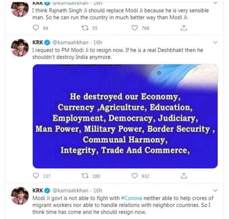 Kamaal R Khan slams Narendra Modi Kamaal R Khan, Narendra Modi