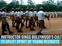 Drill instructor sings bollywood's cult song to uplift spirit of young recruits