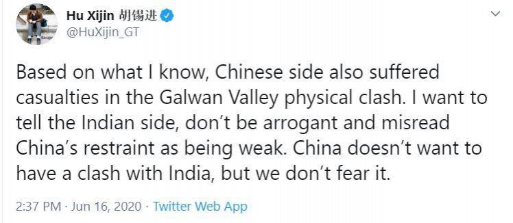 Global times editor in Chief Twitter