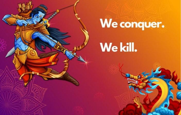 Hong Kong Twitter user shares illustration featuring India's Rama and China's dragon Hong Kong Twitter user shares illustration featuring India's Rama and China's dragon