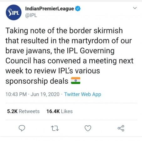 Tweet from IPL IPL