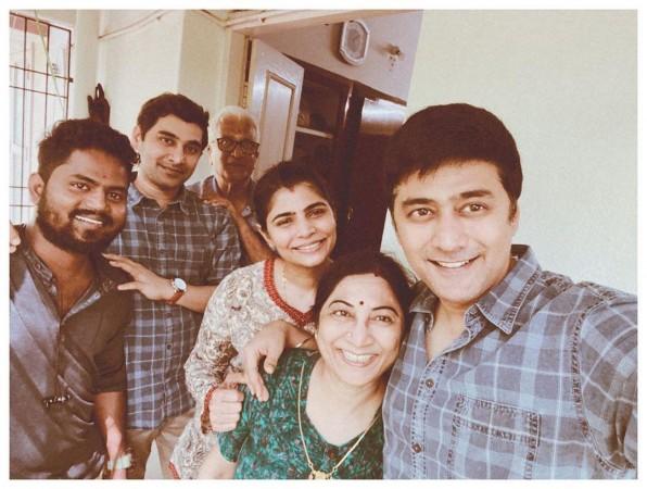 Rahul Ravindran's selfie with family. Rahul Ravindran