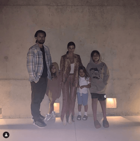 Kourtney Kardashian with Scott Disick and kids