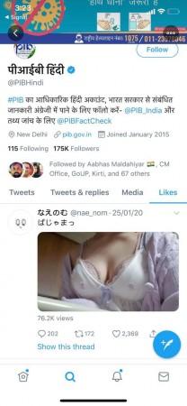 PIB Hindi likes soft porn tweets PIB Hindi likes soft porn tweets