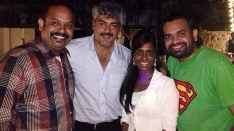 Venkat Prabhu, Ajith, Vasuki Bhaskar and Premji. Venkat Prabhu, Ajith, Vasuki Bhaskar and Premji