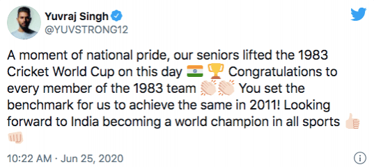Yuvraj Singh tweet